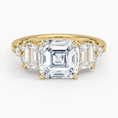Sabine Cluster Diamond Ring (1 ct. tw.) - Asscher Cut Center Stone