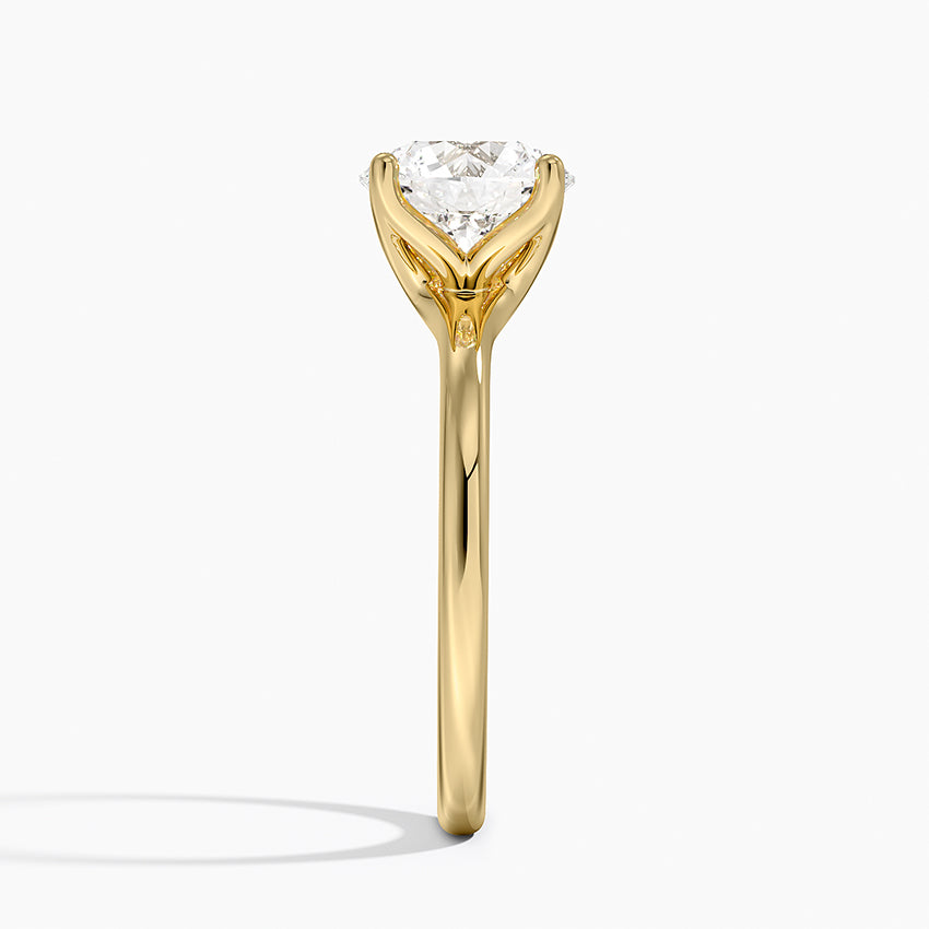 Fleur Solitaire Ring - Round Center Stone