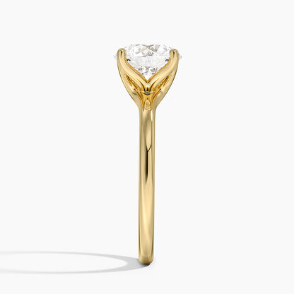 Fleur Solitaire Ring - Round Center Stone