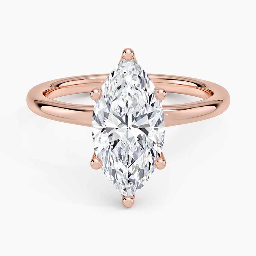 Fleur Solitaire Ring - Marquise Center Stone