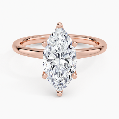 Fleur Solitaire Ring - Marquise Center Stone