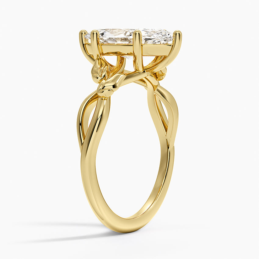 Budding Willow Solitaire Ring - Marquise Center Stone