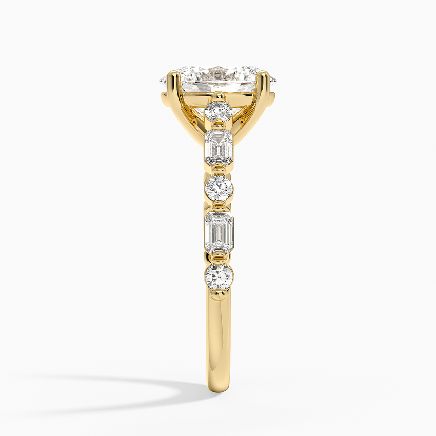 Kensington Half Coverage Diamond Ring (1/2 ct. tw.) - Oval Cut Center Stone
