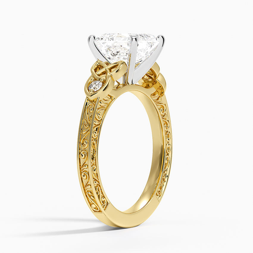 Aberdeen Celtic Diamond Ring - Asscher Cut Center Stone