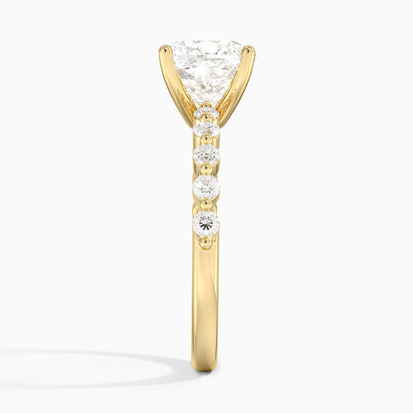 Marseille Half Coverage Diamond Ring (1/4 ct. tw.) - Cushion Cut Center Stone