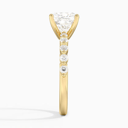 Marseille Half Coverage Diamond Ring (1/4 ct. tw.) - Cushion Cut Center Stone