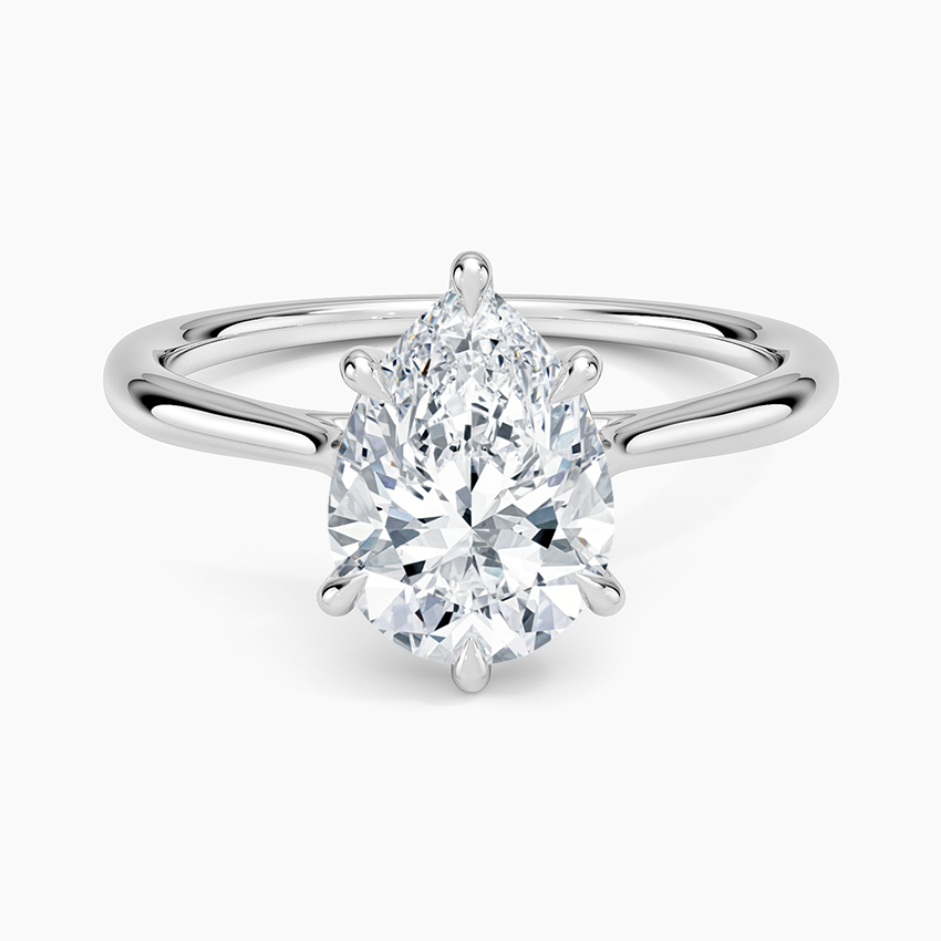 Freesia Cathedral Solitaire Ring - Pear Center Stone