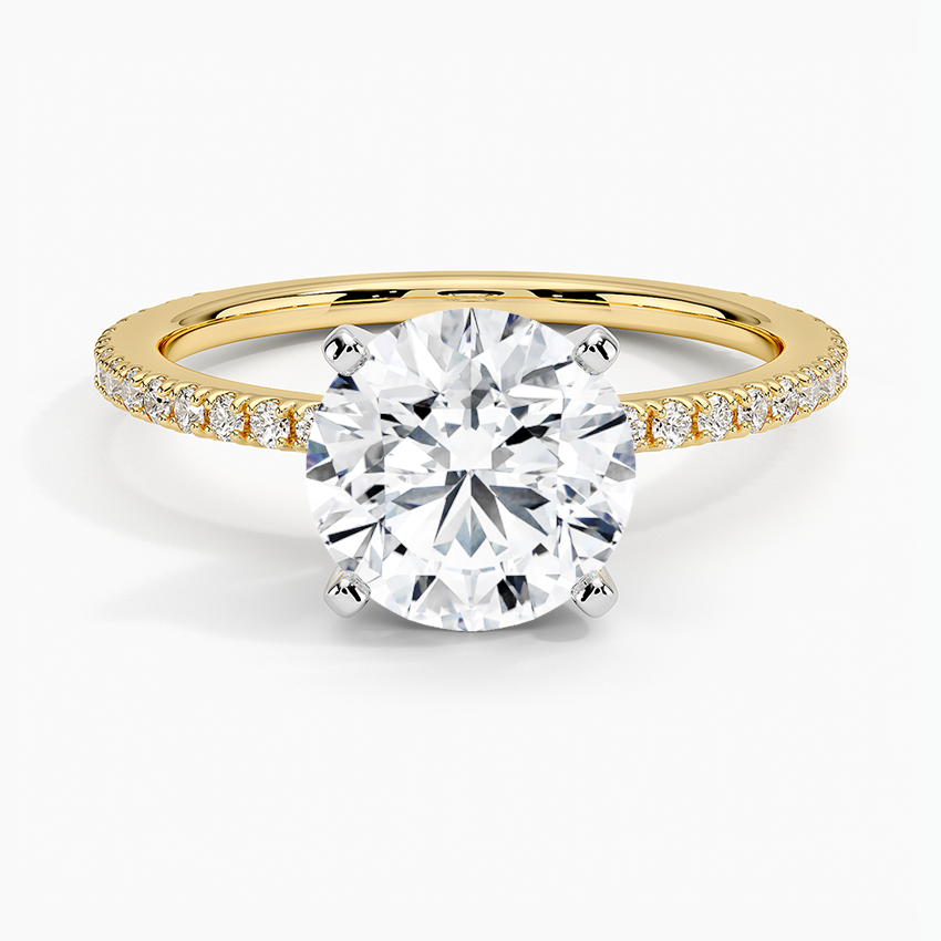 Ballad Three-Quarter Coverage Diamond Ring (1/4 ct. tw.) - Round Center Stone