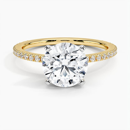 Ballad Three-Quarter Coverage Diamond Ring (1/4 ct. tw.) - Round Center Stone