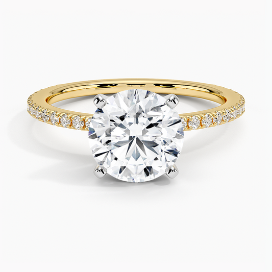 Ballad Three-Quarter Coverage Diamond Ring (1/4 ct. tw.) - Round Center Stone