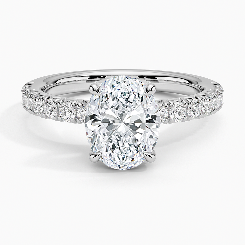 Olympia Half Coverage Diamond Ring (1/2 ct. tw.) - Oval Center Stone