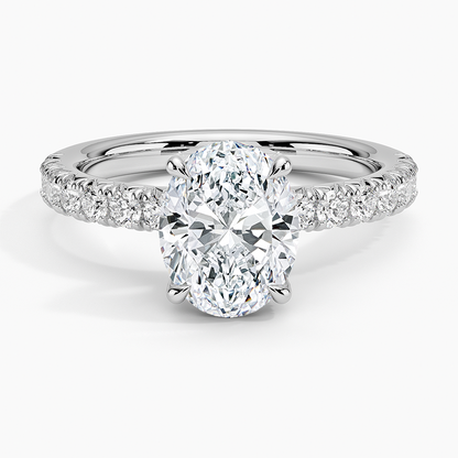 Olympia Half Coverage Diamond Ring (1/2 ct. tw.) - Oval Center Stone