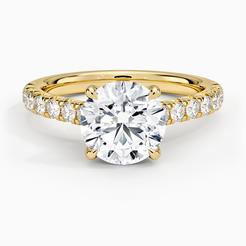 Sienna Half Coverage Diamond Ring - Round Center Stone