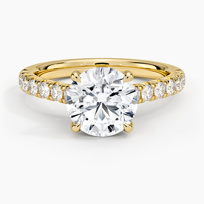 Sienna Half Coverage Diamond Ring - Round Center Stone