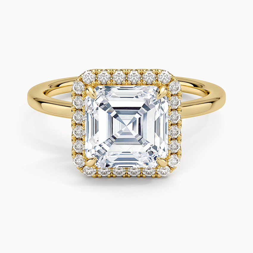Vienna Halo Diamond Ring - Asscher Cut Center Stone
