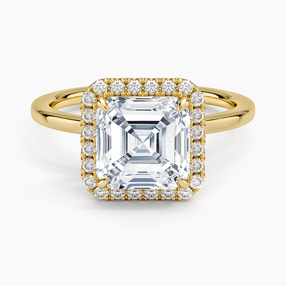 Vienna Halo Diamond Ring - Asscher Cut Center Stone