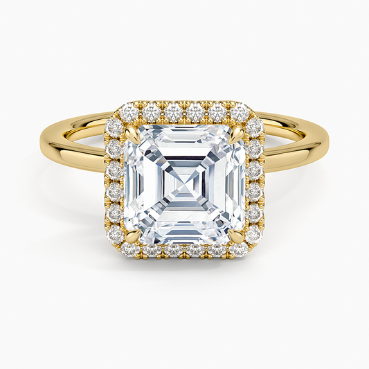Vienna Halo Diamond Ring - Asscher Cut Center Stone