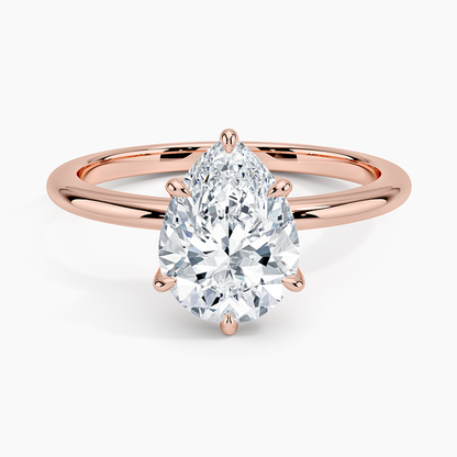 Esme Hidden Halo Diamond Ring - Pear Center Stone