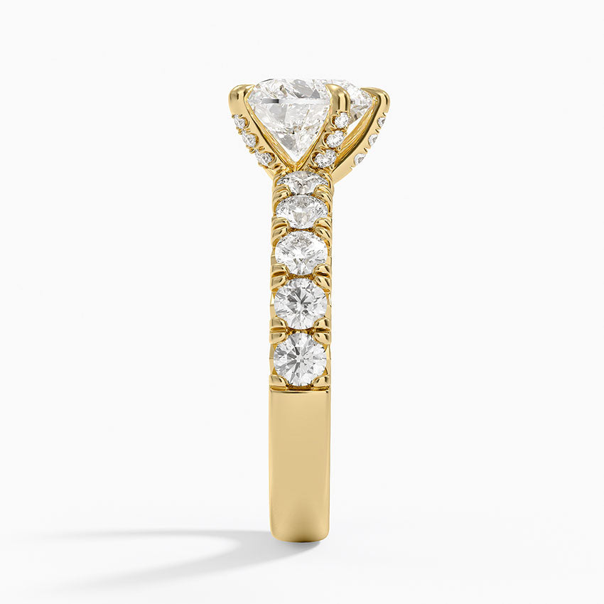 Ellora Half Coverage Diamond Ring - Heart Center Stone