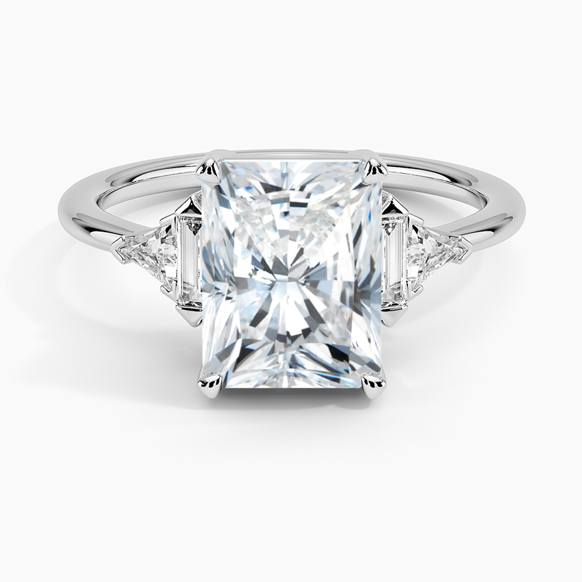 Edie Art Deco Diamond Ring (1/4 ct. tw.) - Radiant Cut Center Stone