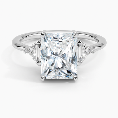 Edie Art Deco Diamond Ring (1/4 ct. tw.) - Radiant Cut Center Stone