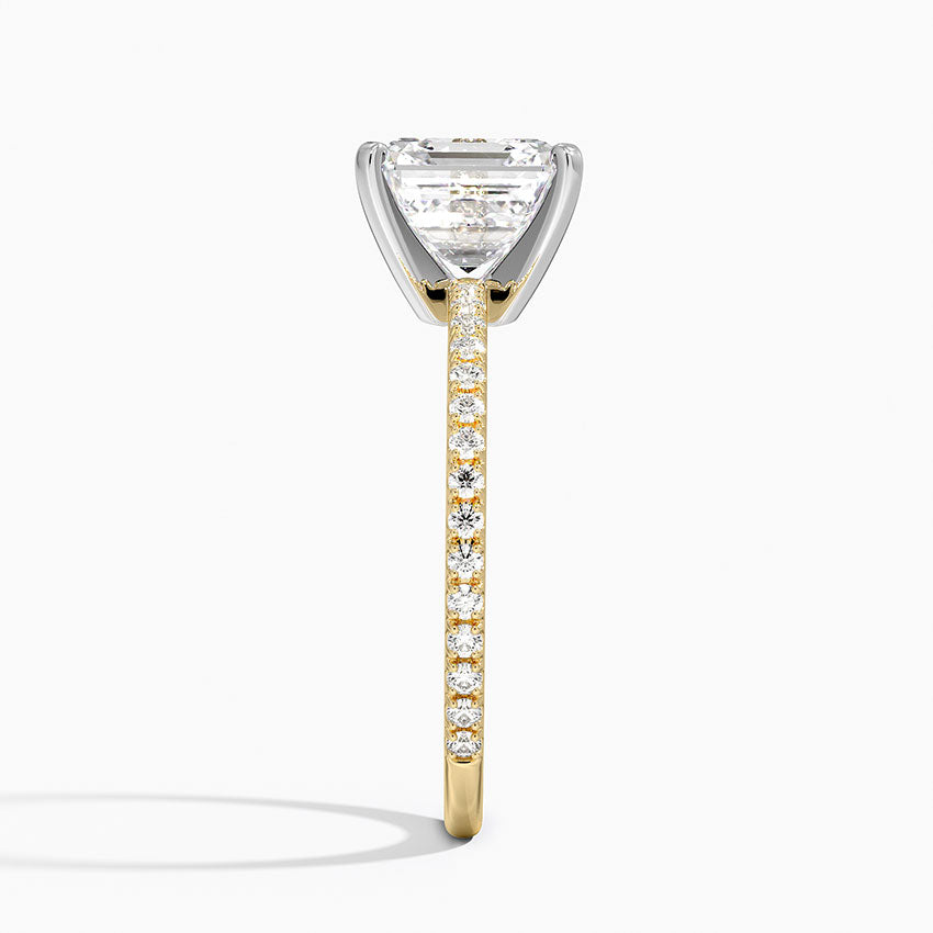 Ballad Three-Quarter Coverage Diamond Ring (1/4 ct. tw.) - Asscher Cut Center Stone