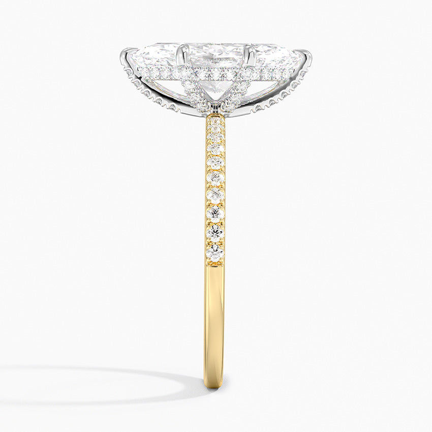 Mixed Metal Viviana Half Coverage Diamond Ring (1/4 ct. tw.) - Marquise Cut Center Stone