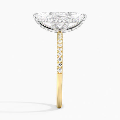 Mixed Metal Viviana Half Coverage Diamond Ring (1/4 ct. tw.) - Marquise Cut Center Stone