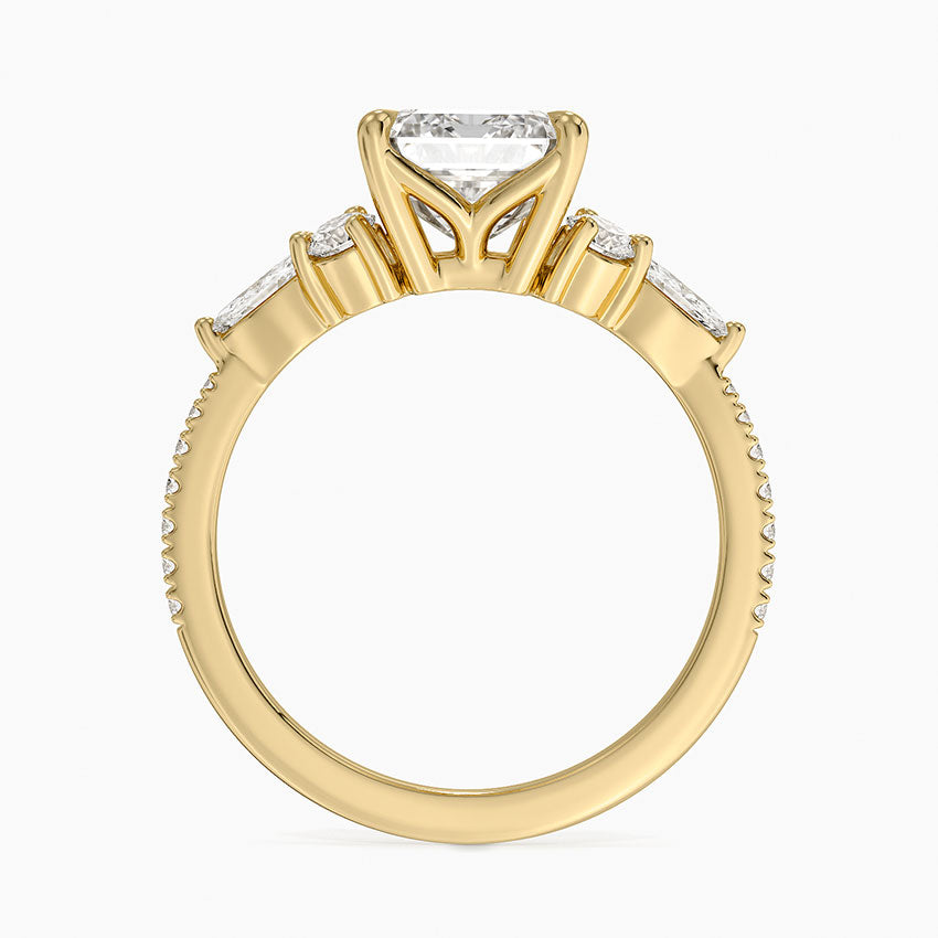 Luxe Nadia Pavé Diamond Ring (1/2 ct. tw.) - Emerald Cut Center Stone