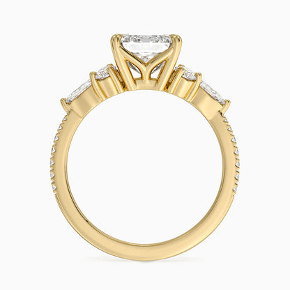 Luxe Nadia Pavé Diamond Ring (1/2 ct. tw.) - Emerald Cut Center Stone