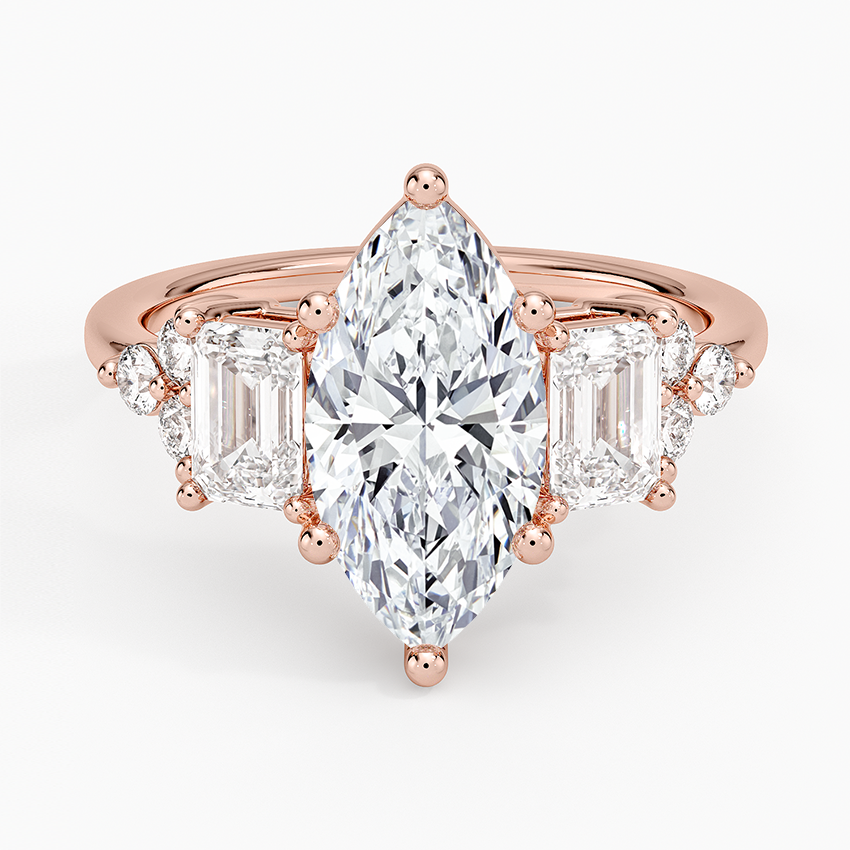 Sabine Cluster Diamond Ring (1 ct. tw.) - Marquise Center Stone