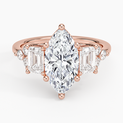 Sabine Cluster Diamond Ring (1 ct. tw.) - Marquise Center Stone