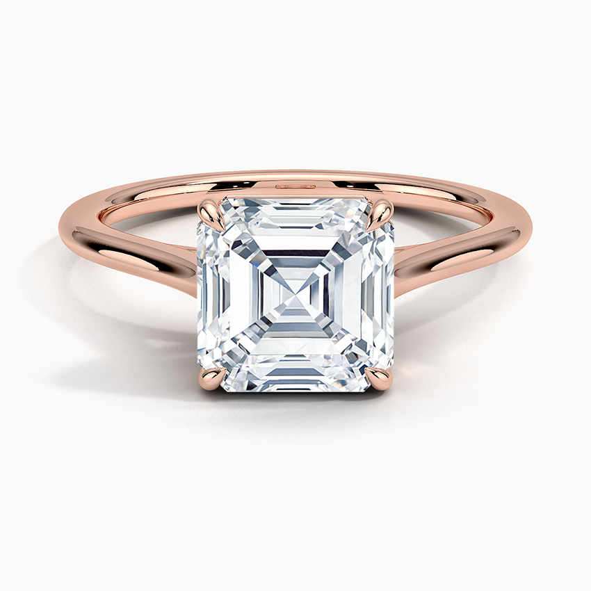 1.4mm Provence Solitaire Ring - Asscher Cut Center Stone