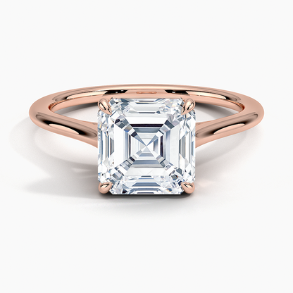 1.4mm Provence Solitaire Ring - Asscher Cut Center Stone