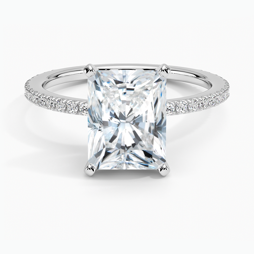 Ballad Three-Quarter Coverage Diamond Ring (1/4 ct. tw.) - Radiant Cut Center Stone