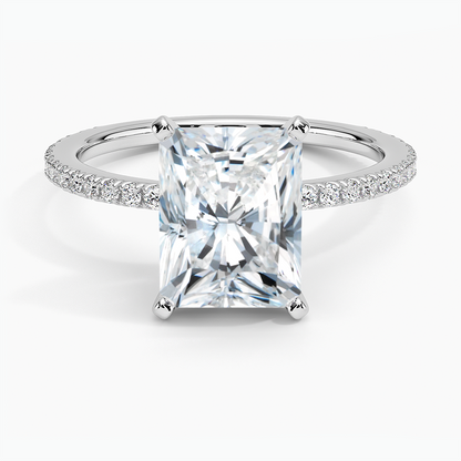 Ballad Three-Quarter Coverage Diamond Ring (1/4 ct. tw.) - Radiant Cut Center Stone