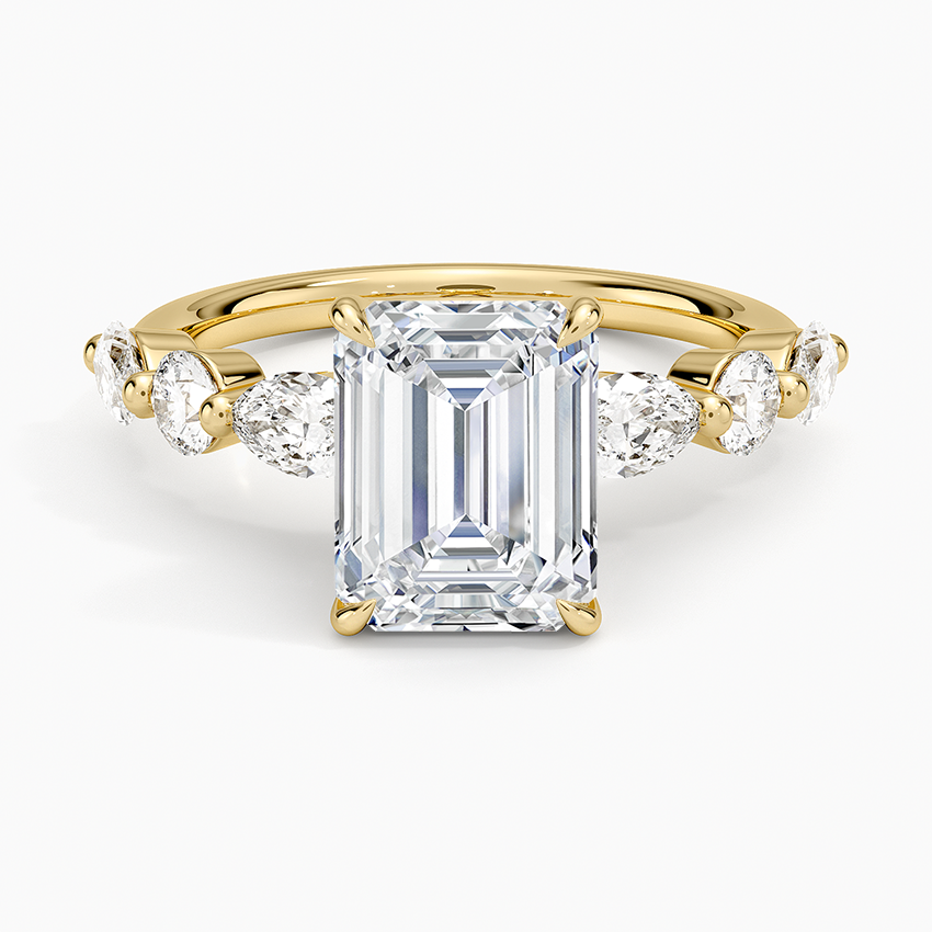 Grand Versailles Diamond Ring - Emerald Cut Center Stone