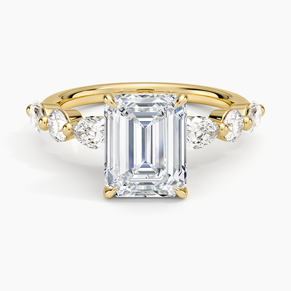 Grand Versailles Diamond Ring - Emerald Cut Center Stone