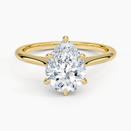 Dawn 1.5mm Diamond Ring - Pear Center Stone