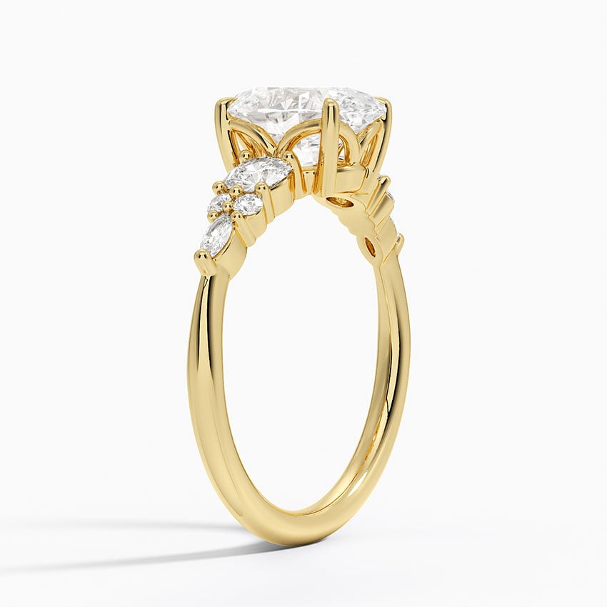 Nadia Three Stone Diamond Ring - Oval Center Stone