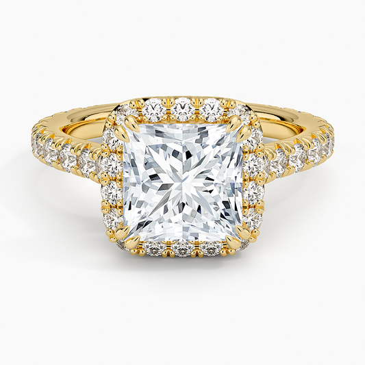 Sienna Halo Three-Quarter Coverage Diamond Ring (3/4 ct. tw.) - Princess Cut Center Stone