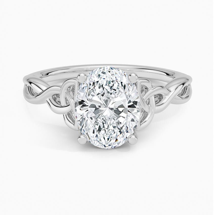 Celtic Love Knot Ring - Oval Center Stone