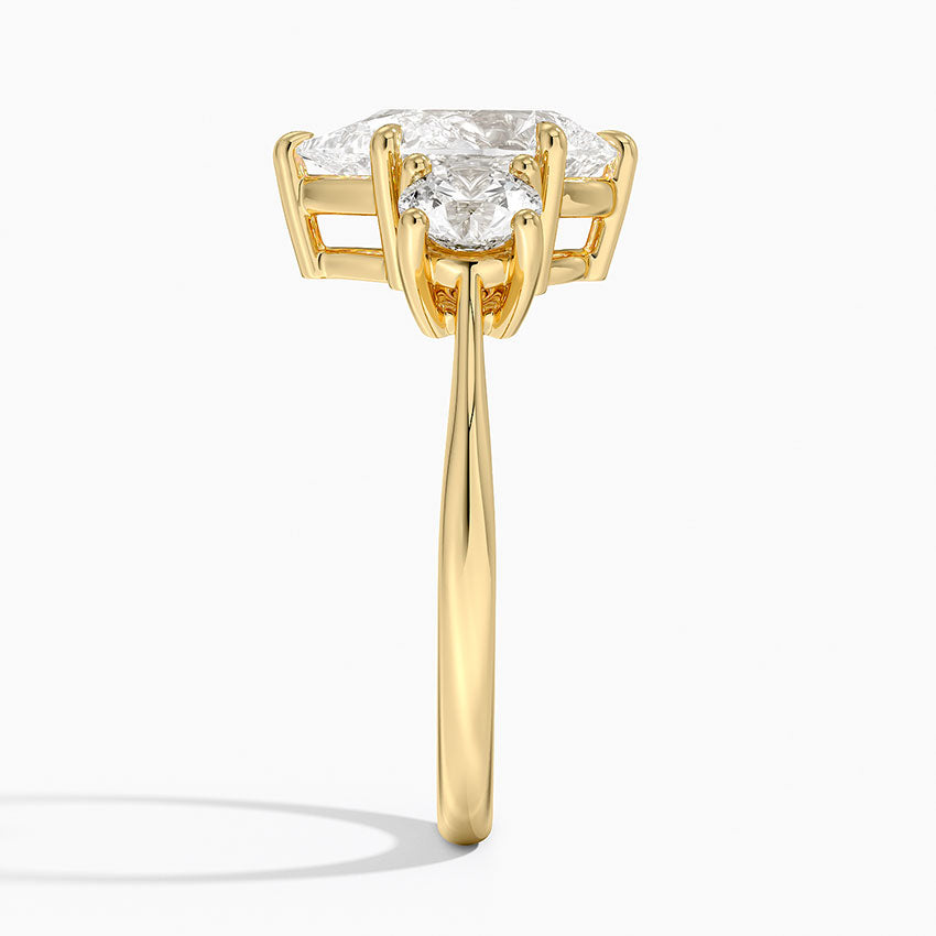 Luxe Selene Three Stone Diamond Ring (2/3 ct. tw.) - Pear Center Stone