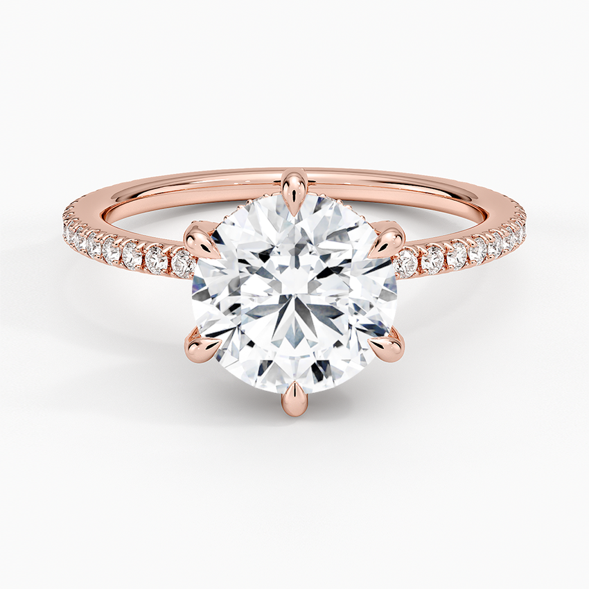 Viviana Three-Quarter Coverage Six-Prong Diamond Ring (1/3 ct. tw.) - Round Center Stone