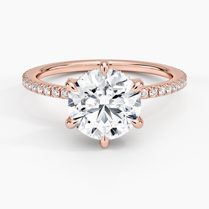 Viviana Three-Quarter Coverage Six-Prong Diamond Ring (1/3 ct. tw.) - Round Center Stone
