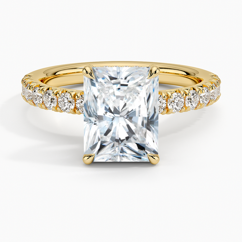 Olympia Half Coverage Diamond Ring (1/2 ct. tw.) - Radiant Cut Center Stone