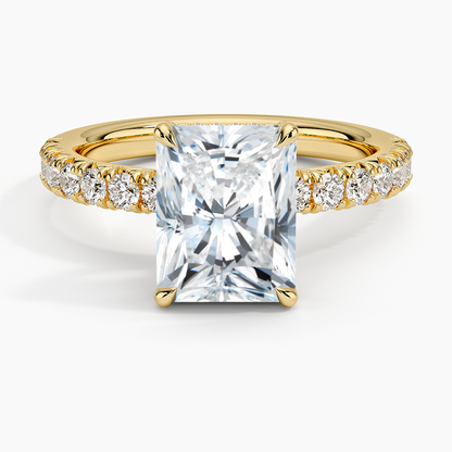 Olympia Half Coverage Diamond Ring (1/2 ct. tw.) - Radiant Cut Center Stone