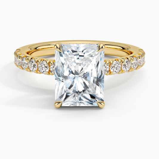 Olympia Half Coverage Diamond Ring (1/2 ct. tw.) - Radiant Cut Center Stone