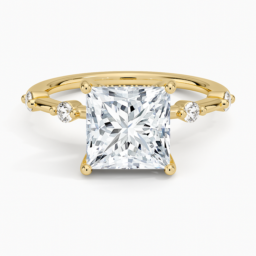 Aimee Hidden Halo Diamond Ring - Princess Cut Center Stone
