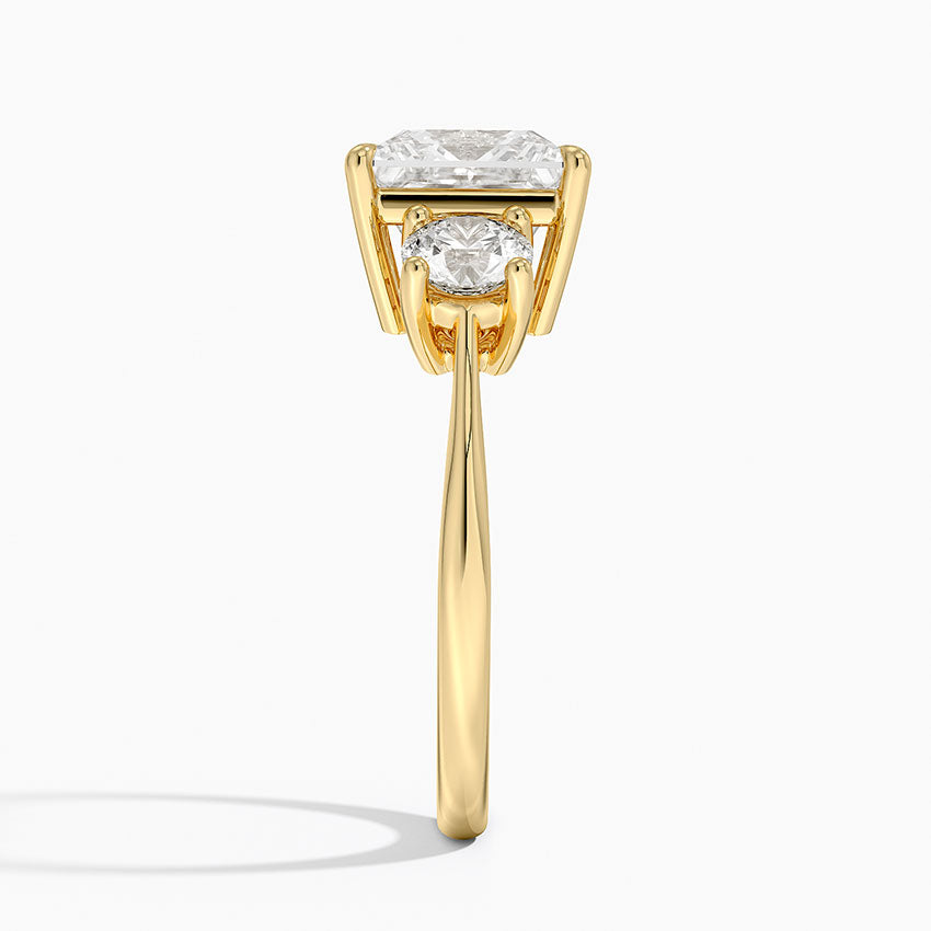 Luxe Selene Three Stone Diamond Ring (2/3 ct. tw.) - Princess Cut Center Stone